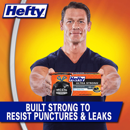 Hefty Ultra Strong Multipurpose Large Trash Bags, Black