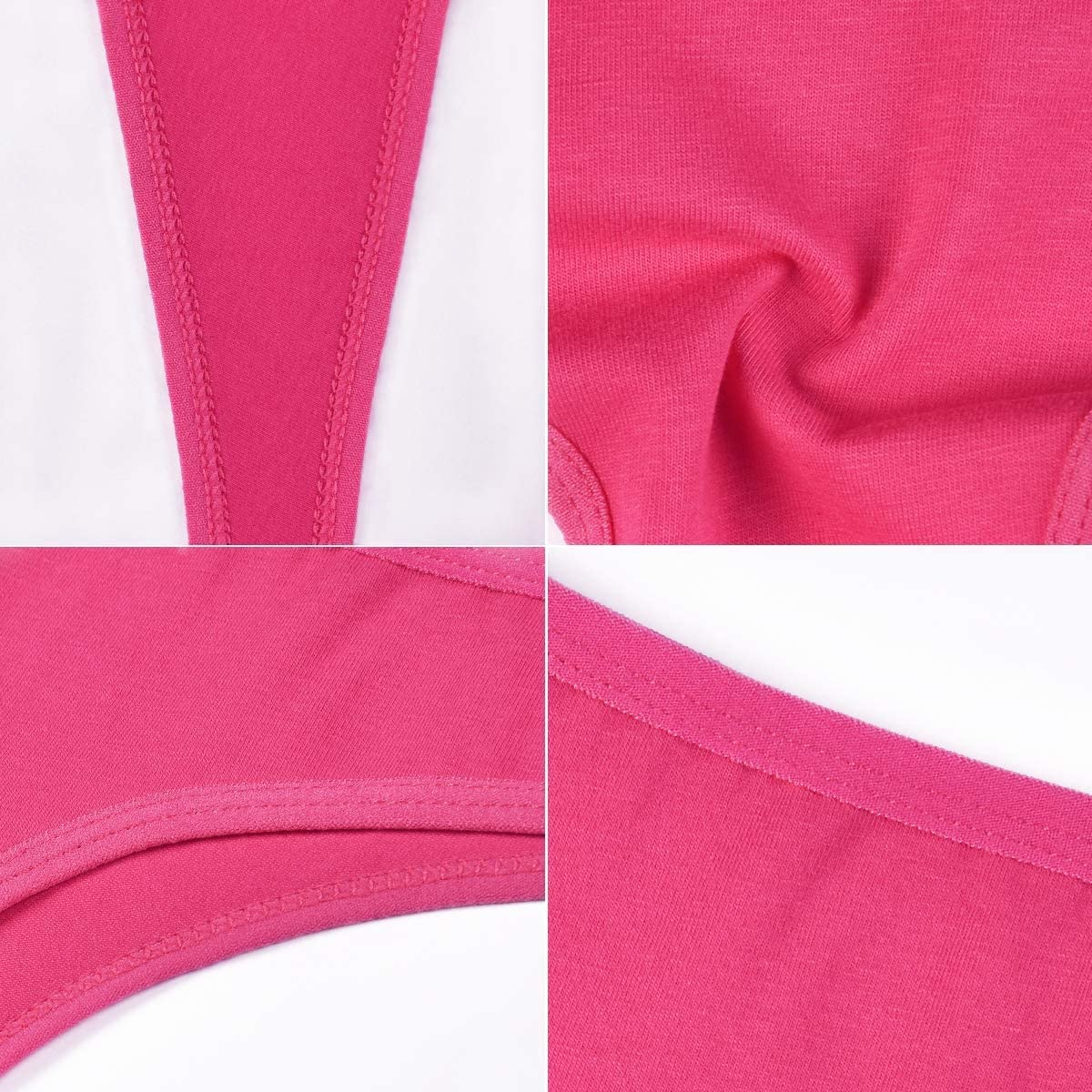 6 Pack Women’s Breathable Cotton Thong Panties Bikini Underwear