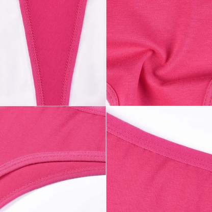6 Pack Women’s Breathable Cotton Thong Panties Bikini Underwear