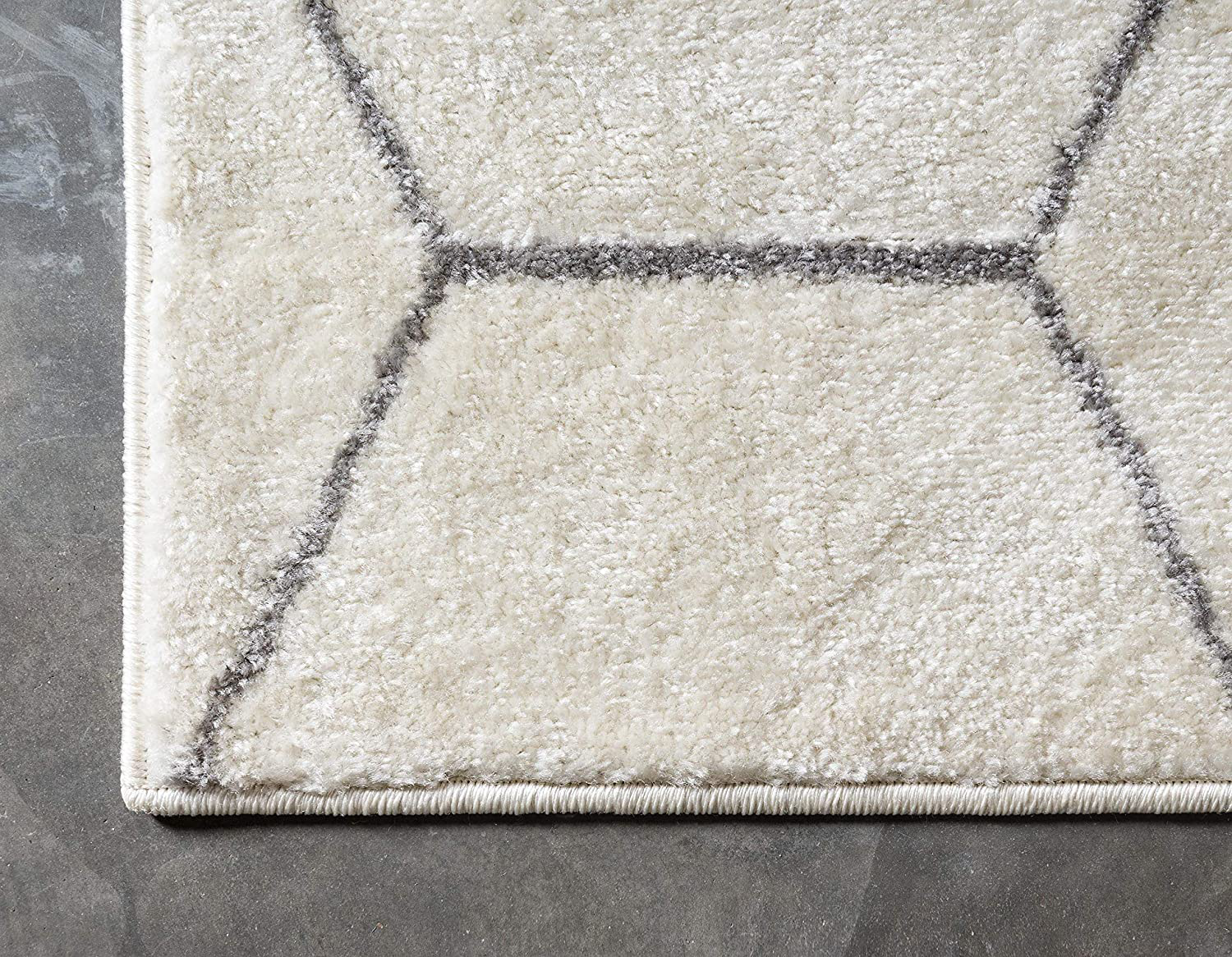 Unique Loom Trellis Frieze Collection Lattice Moroccan Geometric Modern Area Rug, 5 x 8 Feet, Ivory/Gray