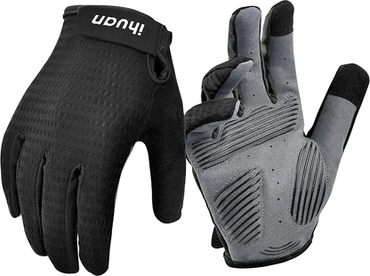 ihuan Ventilated Weight Lifting Gym Workout Gloves Full Finger with Wrist Wrap Support for Men & Women, Full Palm Protection, for Weightlifting, Training, Fitness, Hanging, Pull ups