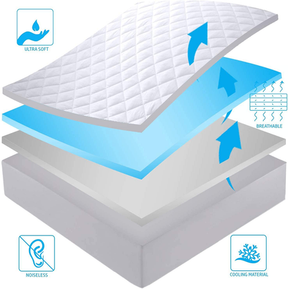 LDC King Mattress Pad with 16-Inch Deep Pocket, Comfortable, Breathable, Easy to Put on, The Stretchable Quilted Fitted Mattress Cover