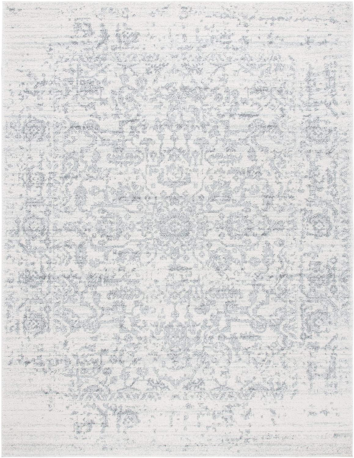 Safavieh Madison Collection MAD603G Oriental Snowflake Medallion Distressed Non-Shedding Stain Resistant Living Room Bedroom Runner, 2'3" x 10' , Silver / Ivory