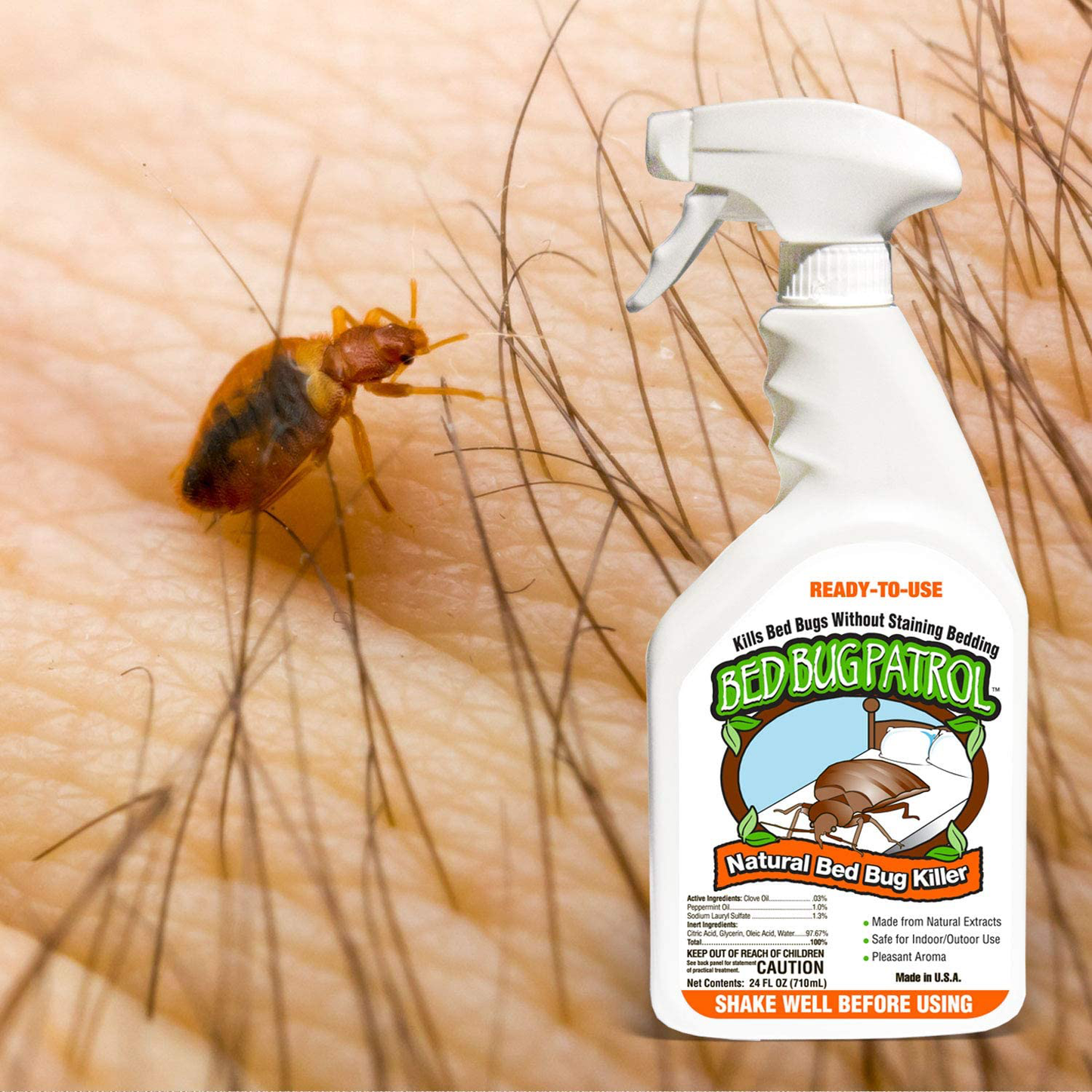 Bed Bug Patrol Bed Bug Killer 1 Gallon, 100% Environmentally Friendly, Family & Pet Safe Bed Bug Killer Formula. Guaranteed.
