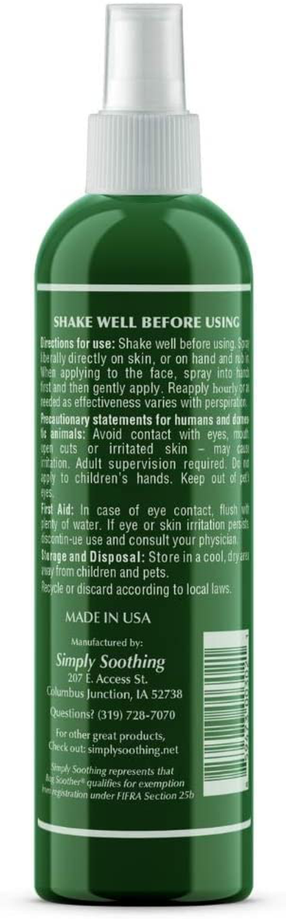 Bug Soother Spray - Natural Insect, Gnat and Mosquito Repellent & Deterrent - DEET Free - Safe Bug Spray for Adults, Kids, Pets, & Environment - Made in USA - Includes 1 oz. Travel Size (4, 2 oz.)