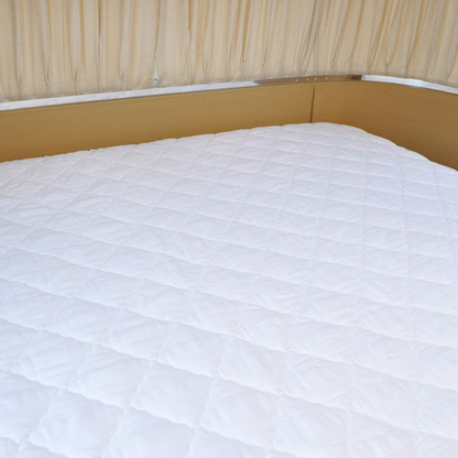 AB Lifestyles RV Short Queen 60x75 Quilted Mattress Pad Cover. Fitted Sheet Style. for RV, Camper. Made in The USA