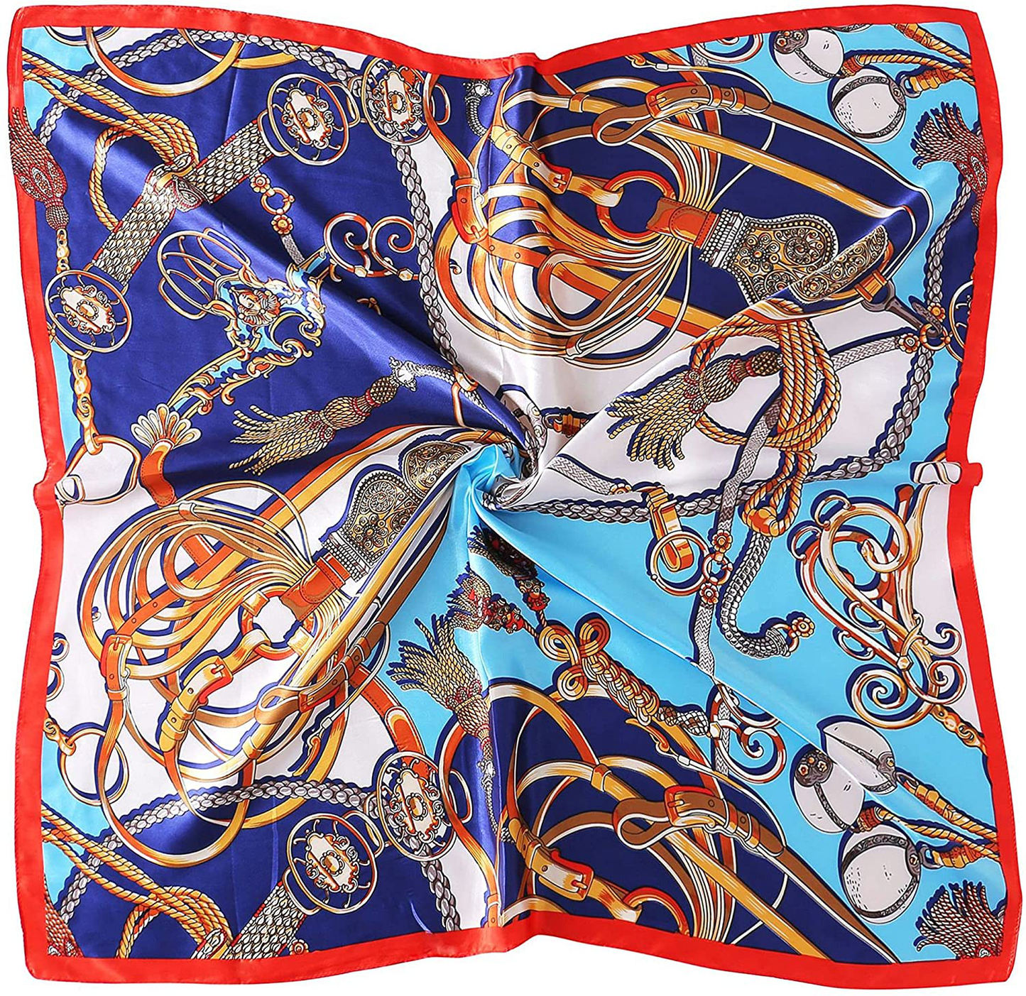 35" Square Silk Like Head Scarf - Women's Fashion Silk Feeling Scarf