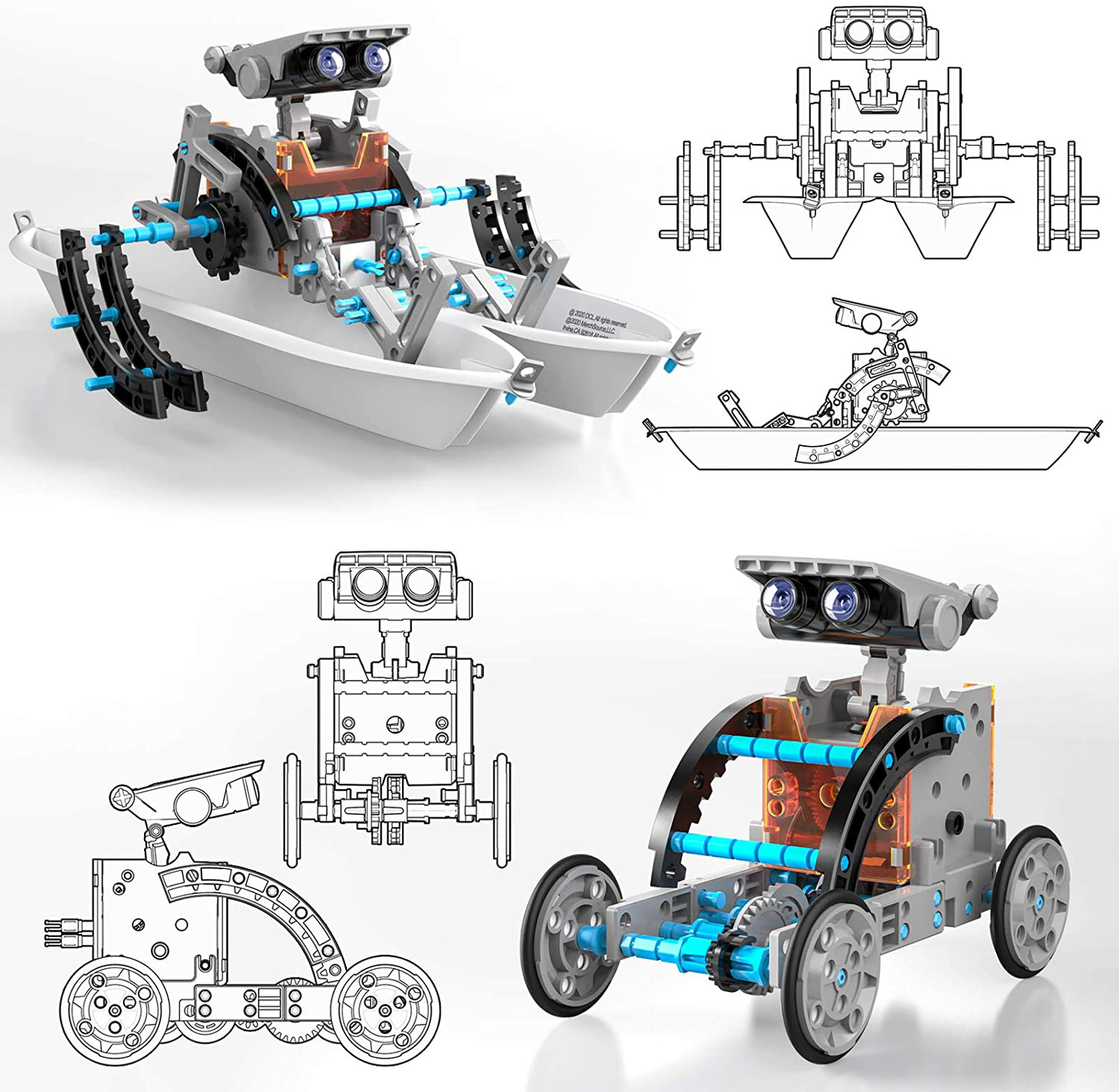 CIRO 12-in-1 Solar Robot Toys, STEM Education Activities Kits for Kids 8-12, 190 Pieces Building Sets
