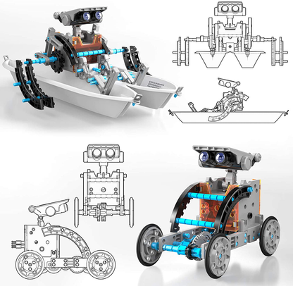 CIRO 12-in-1 Solar Robot Toys, STEM Education Activities Kits for Kids 8-12, 190 Pieces Building Sets