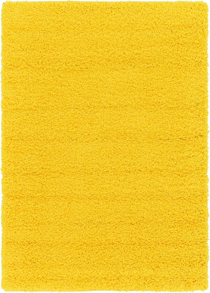 Unique Loom Solo Solid Shag Collection Area Modern Plush Rug Lush & Soft, 4' 0 x 6' 0, Tuscan Sun Yellow