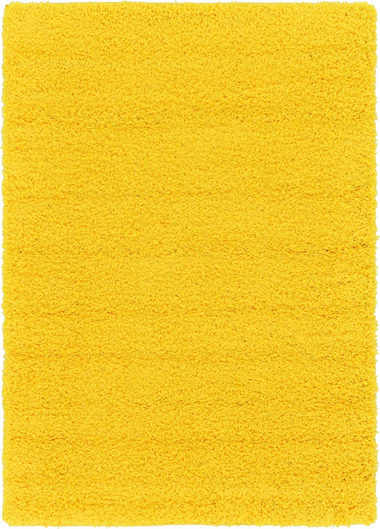 Unique Loom Solo Solid Shag Collection Area Modern Plush Rug Lush & Soft, 4' 0 x 6' 0, Tuscan Sun Yellow