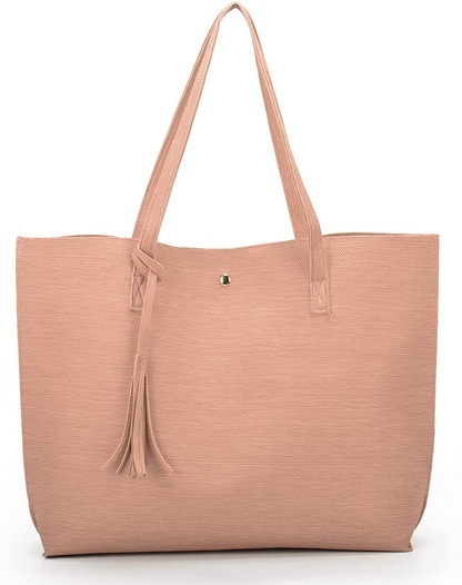 Women's Tote Bags Top Handle Satchel Handbags Faux Leather Tassel Shoulder Purse