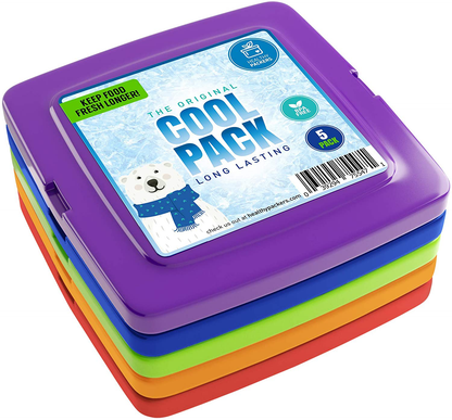 Healthy Packers Cool Pack, Slim Ice Pack for Lunch Box - Quick Freeze and Long-Lasting - Freezer Cold Packs for Cooler Bag and Lunch Boxes - Original Long-Lasting Formula (5-Pack)