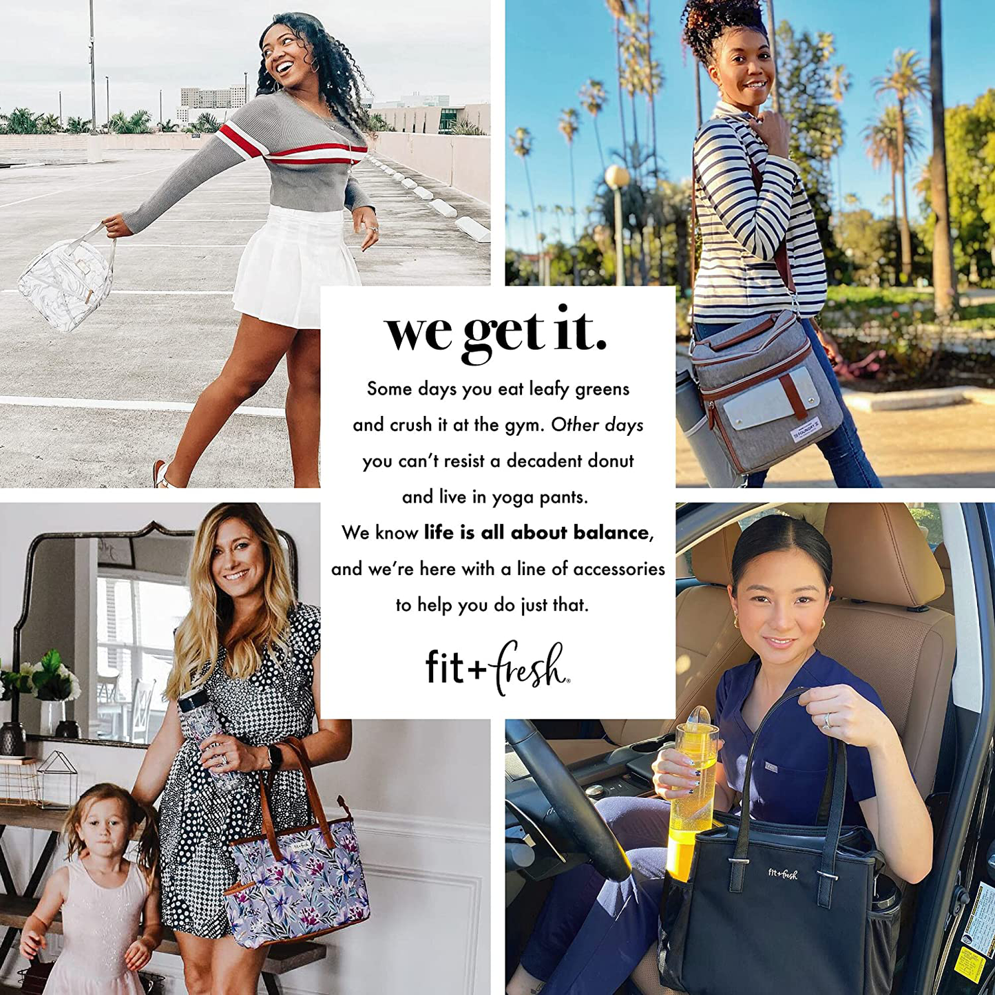 Fit + Fresh Westport Insulated Soft Liner Lunch Bag Kit, Classic Navy Dot