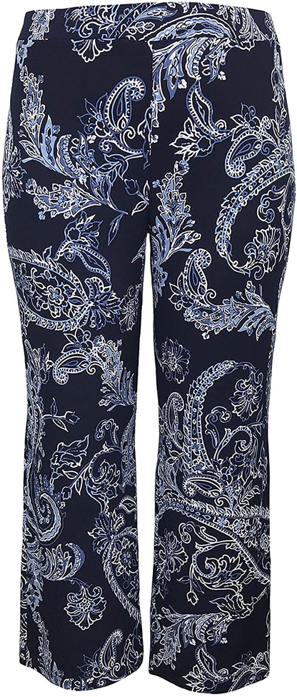 LEEBE Women and Plus Size Pull On ITY Knit Straight Wide Leg Pant (Small-5X)