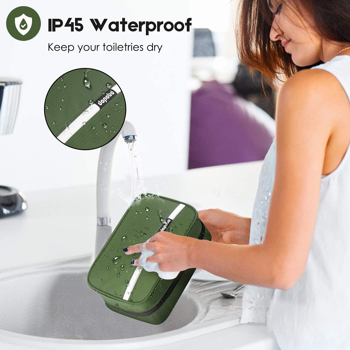 Dopobo Travelling Toiletry Bag Portable Hanging Water-Resistant Wash Bag for Travelling, Business Trip, Camping