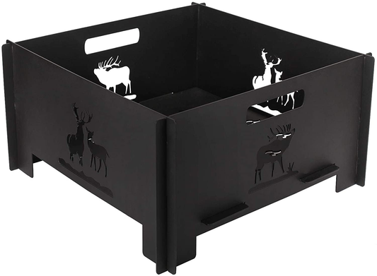 Portable Plug Fire Pit, Heavy Duty Outdoor Living FirePit for Wilderness Camping 15.8"