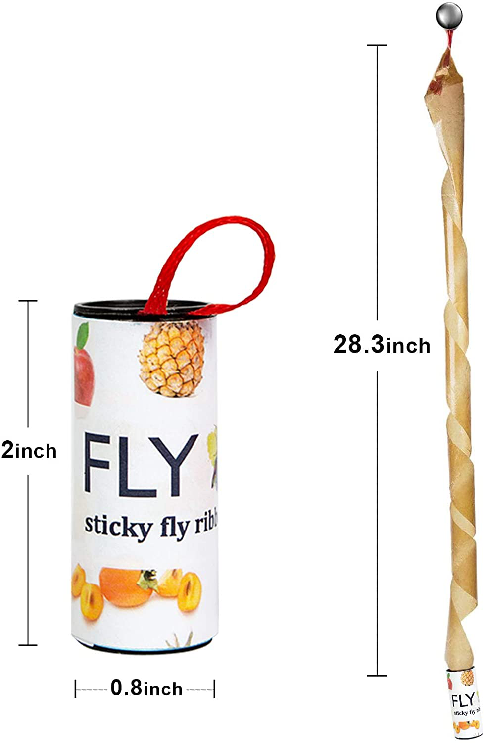 24 Rolls Sticky Fly Traps, Fly Paper Strips Indoor Hanging Catcher, Gnat Killer for Indoor Plants