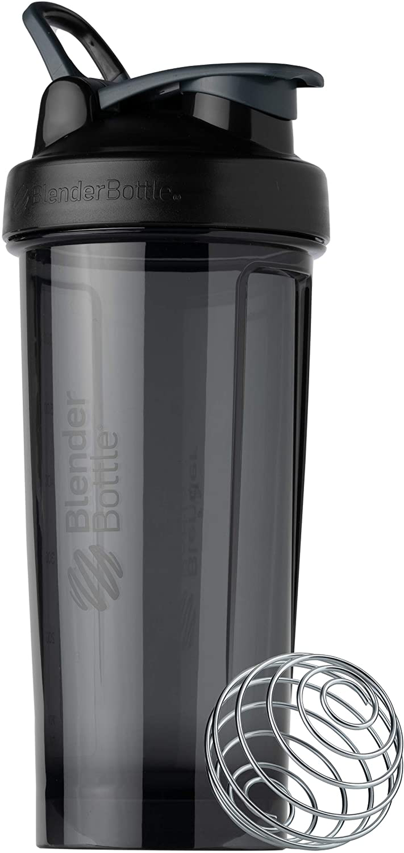 BlenderBottle Shaker Bottle Pro Series Perfect for Protein Shakes and Pre Workout, 24-Ounce, Black