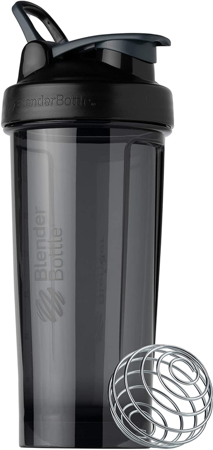 BlenderBottle Shaker Bottle Pro Series Perfect for Protein Shakes and Pre Workout, 24-Ounce, Black