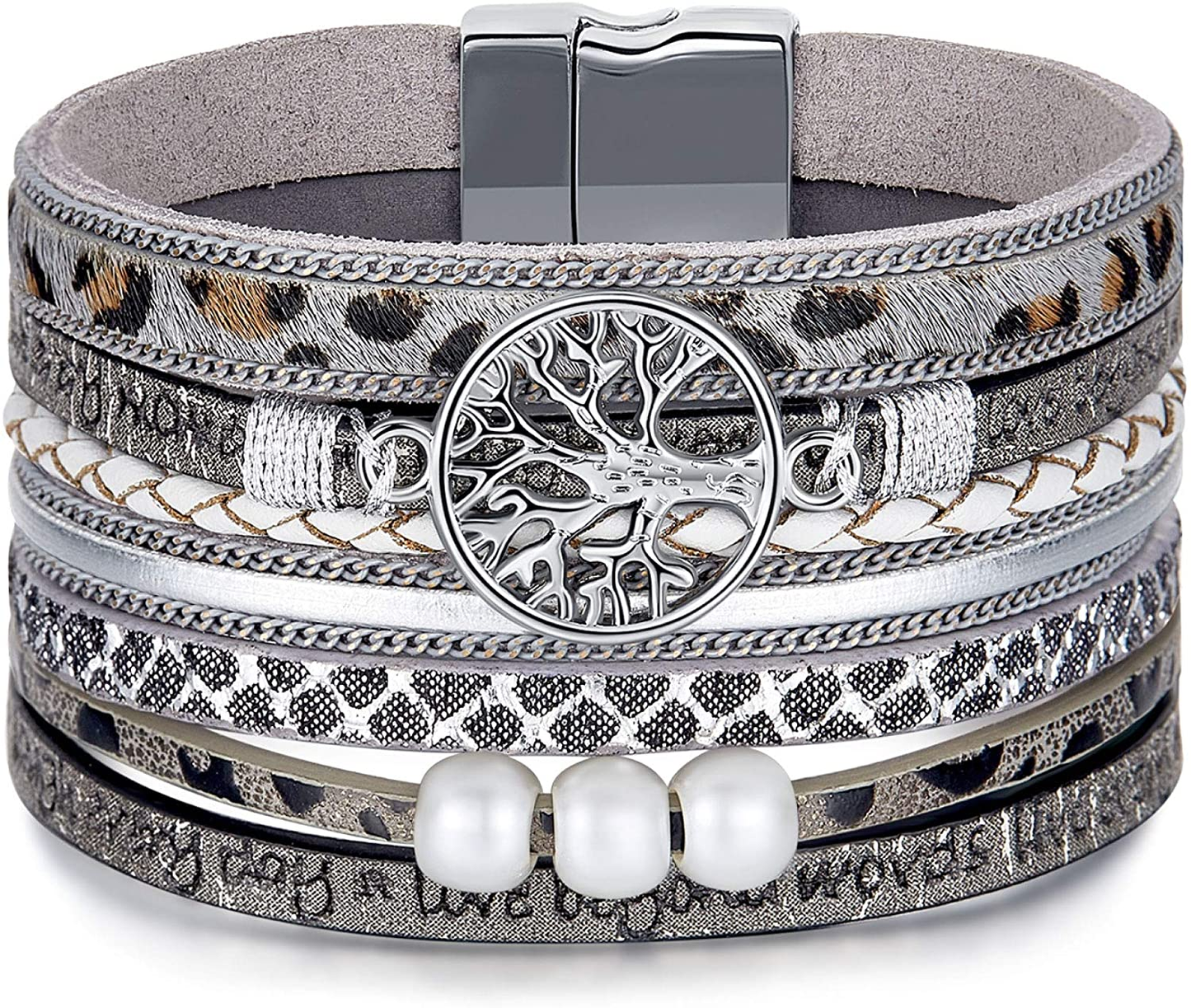 Inspirational Tree of Life Layer Leather Bracelet