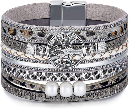 Inspirational Tree of Life Layer Leather Bracelet