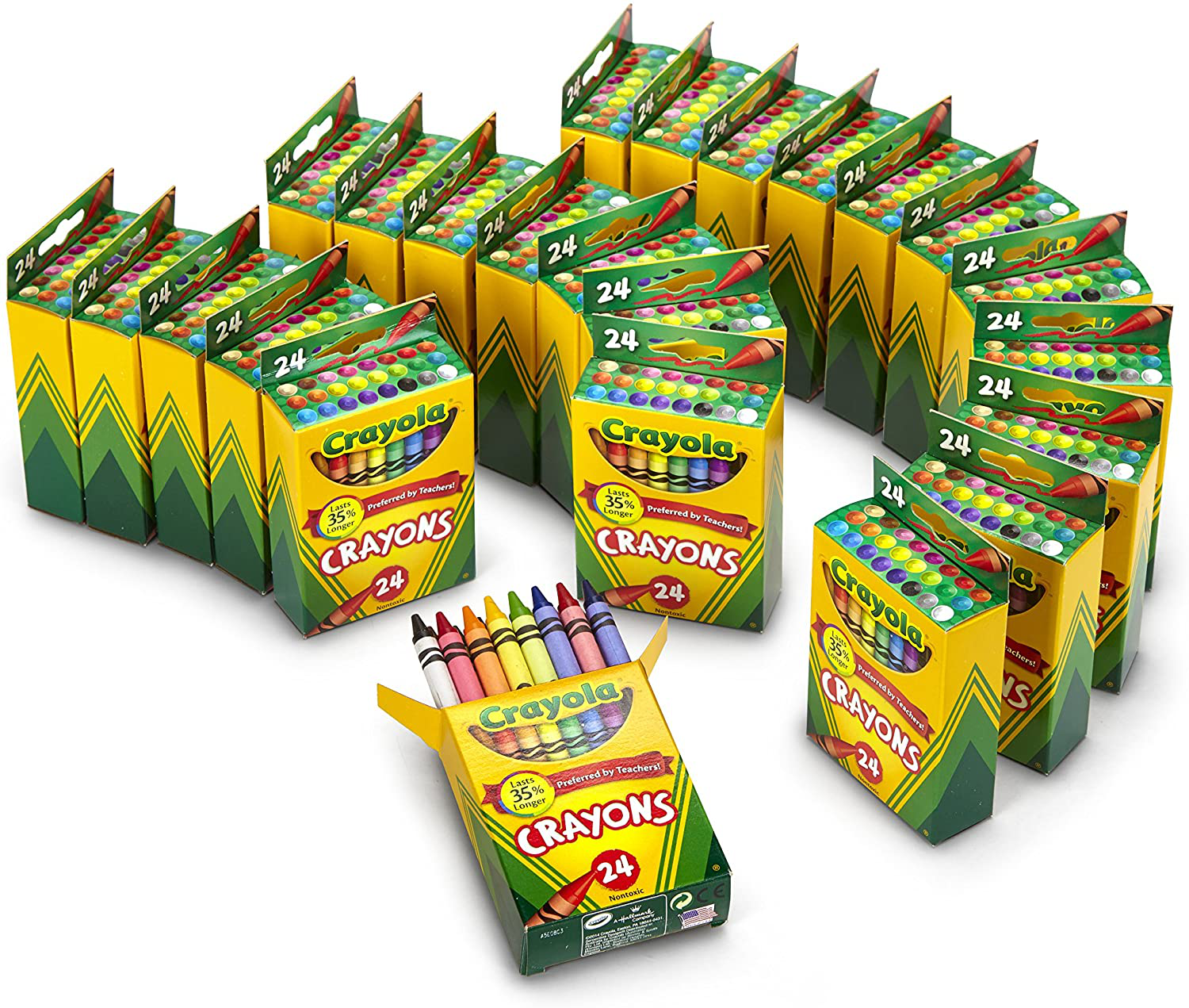 Crayola Crayons Bulk, Classroom Supplies for Teachers, 24 Crayon Packs with 24 Assorted Colors