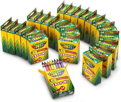 Crayola Crayons Bulk, Classroom Supplies for Teachers, 24 Crayon Packs with 24 Assorted Colors