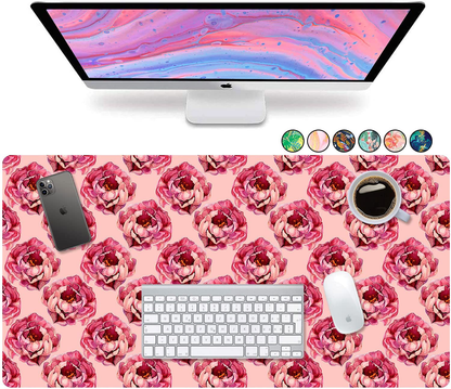 French Koko Large Mouse Pad, Desk Mat, Keyboard Pad, Desktop Home Office School Essentials College Cute Decor Big Extended Laptop Protector Computer Accessories Pretty Mousepad Women Girls XL