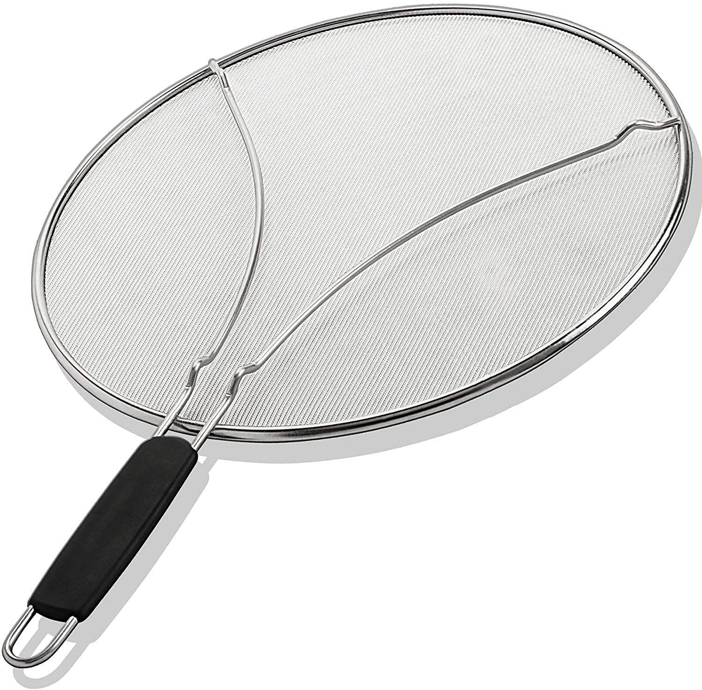 Grease Splatter Screen for Frying Pan 13" - Stops 99% of Hot Oil Splash - Protects Skin from Burns - Splatter Guard for Cooking - Iron Skillet Lid Keeps Kitchen Clean - Stainless Steel