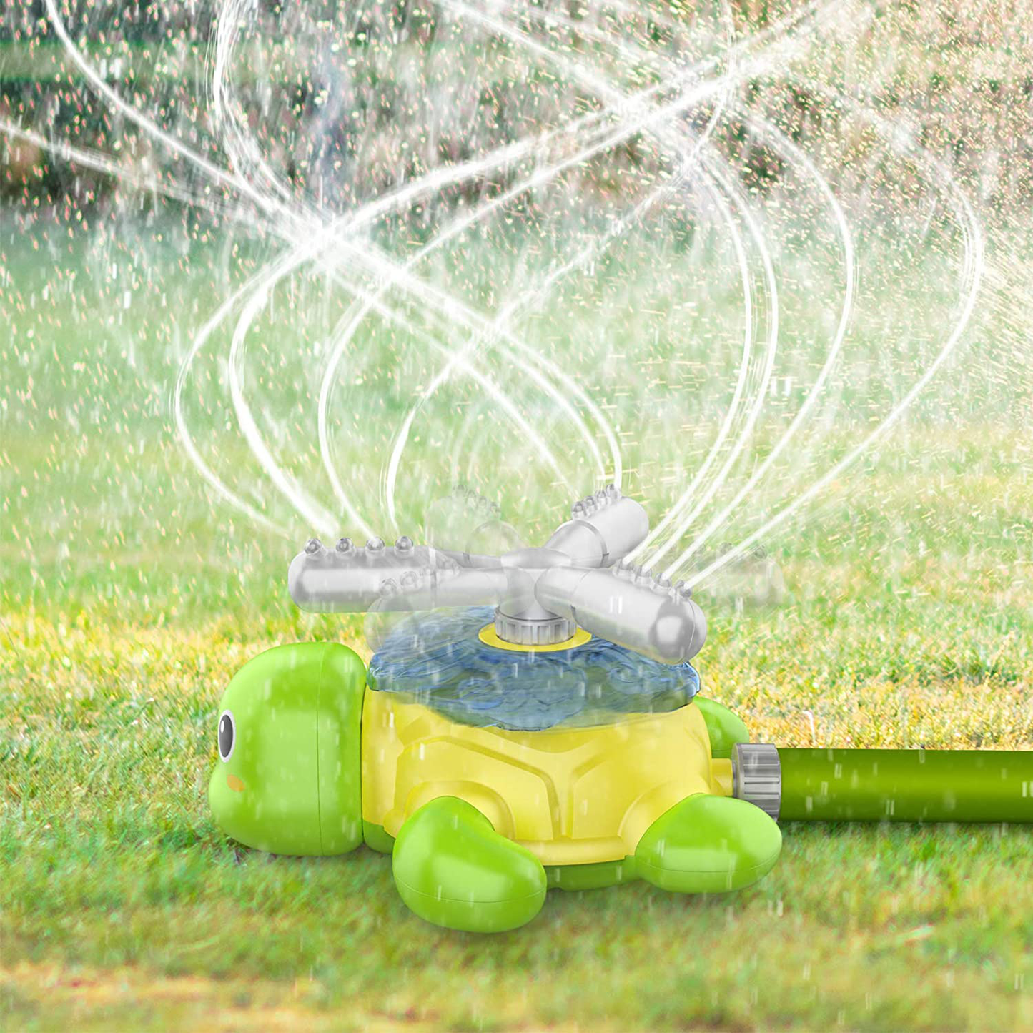 KMUYSL Spray Sprinkler for Kids, Outdoor Water Toys Gifts for 3,4,5,6,7,8 Year Old Boys & Girls Turtle Sprinkler Toy - Spinning Turtle Spray Sprinkler for Outside Lawn Backyard Yard