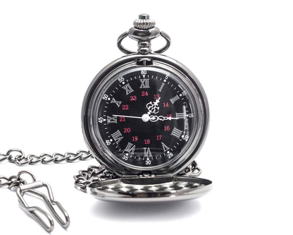Engraved Wedding Anniversary Pocket Watch with Chain for Husband, a Classy Gift Set for Him with Elegant Gift Box, 1 Year Anniversary Gift Clock
