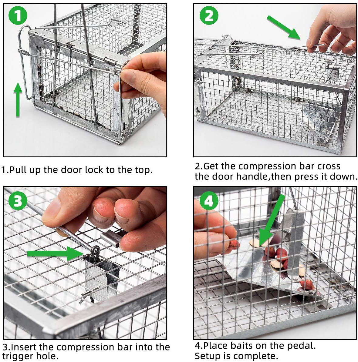 Kensizer Animal Humane Live Cage Trap That Work for Rat Mouse Chipmunk Mice Voles Hamsters and Other Small Rodents, Trampa para Ratones, Catch and Release