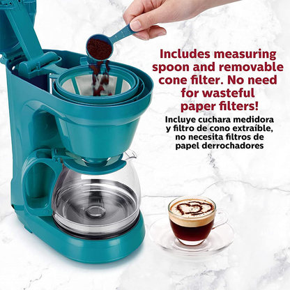  5-Cup Compact Coffee Maker-Convenient and User Friendly with Auto Pause and Serve Functions
