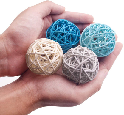 DomeStar Rattan Ball, 24PCS 2 Inch Wicker Ball Decorative Ball Orbs Vase Fillers