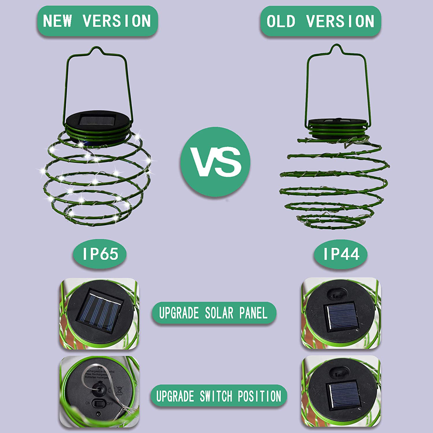 Roaming Light Solar Spiral LED Lanterns, Solar Garden Lights Outdoor Decorative Hanging Lights, Waterproof Pendant Light for Garden, Patio, Porch (Green)