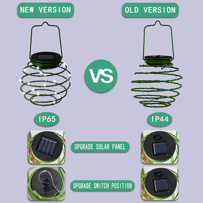 Roaming Light Solar Spiral LED Lanterns, Solar Garden Lights Outdoor Decorative Hanging Lights, Waterproof Pendant Light for Garden, Patio, Porch (Green)