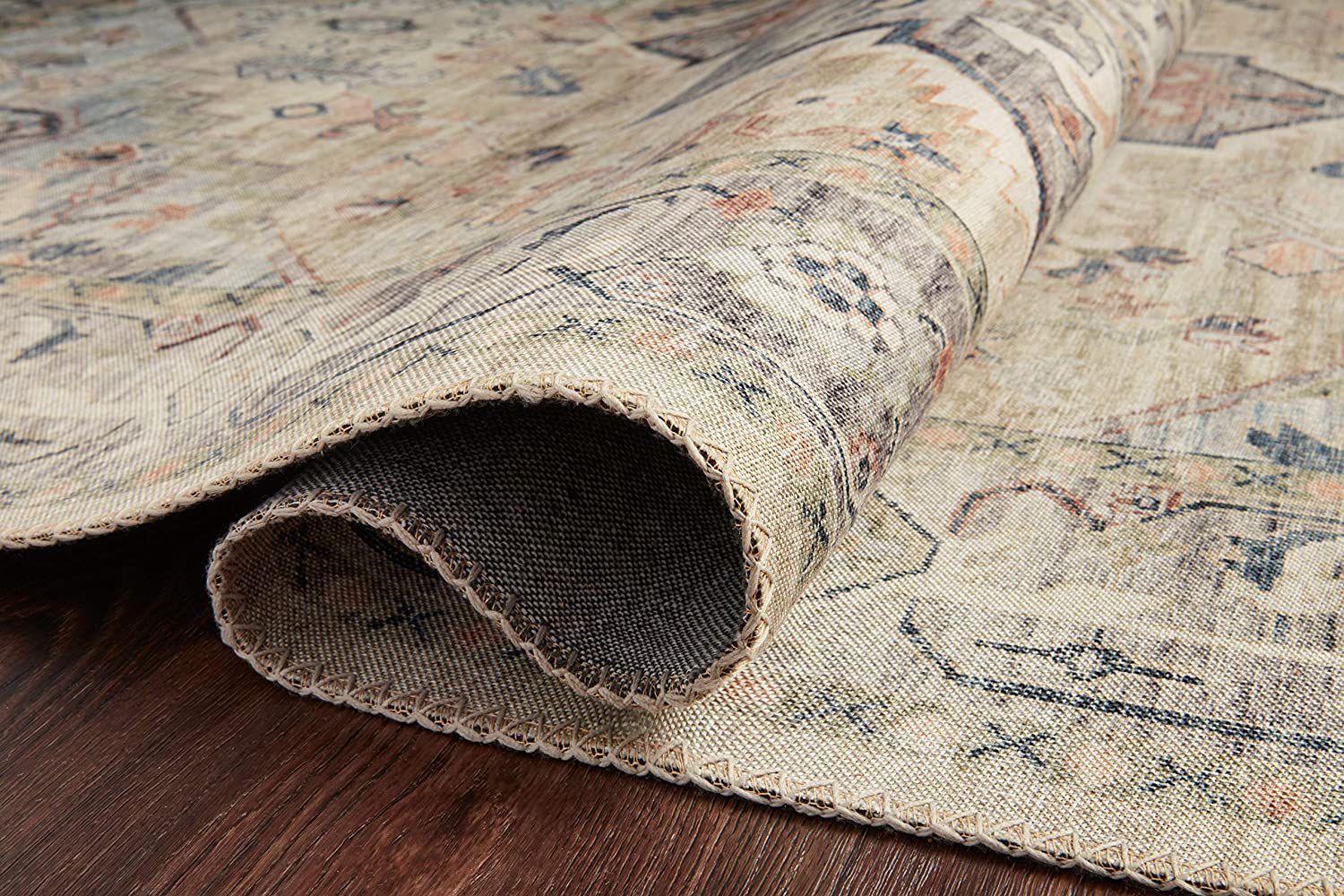 Loloi II Hathaway Collection HTH-04 Beige / Multi, Traditional Runner Rug, 2'-6" x 7'-6"