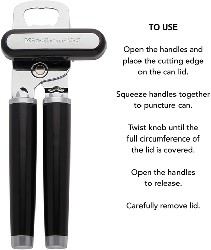 KitchenAid Classic Multifunction Can Opener / Bottle Opener, 8.34-Inch, Black
