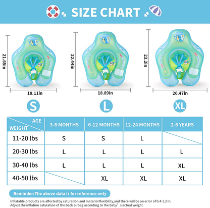 Free Swimming Baby Inflatable Baby Swim Float Children Waist Ring Inflatable Pool Floats Toys Swimming Pool Accessories for The Age of 3-72 Months(Blue, L)
