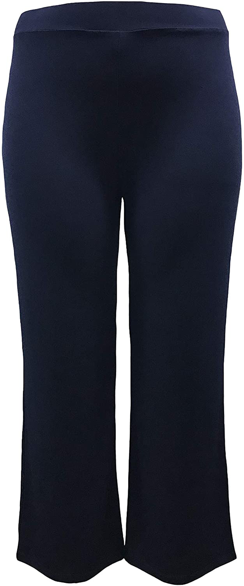LEEBE Women and Plus Size Pull On ITY Knit Straight Wide Leg Pant (Small-5X)