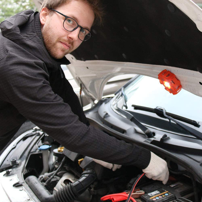 Emergency Roadside Assistance Safety Kit - First Aid Kit, Jumper Cables, LED Warning Light, Work Gloves, Tools and More