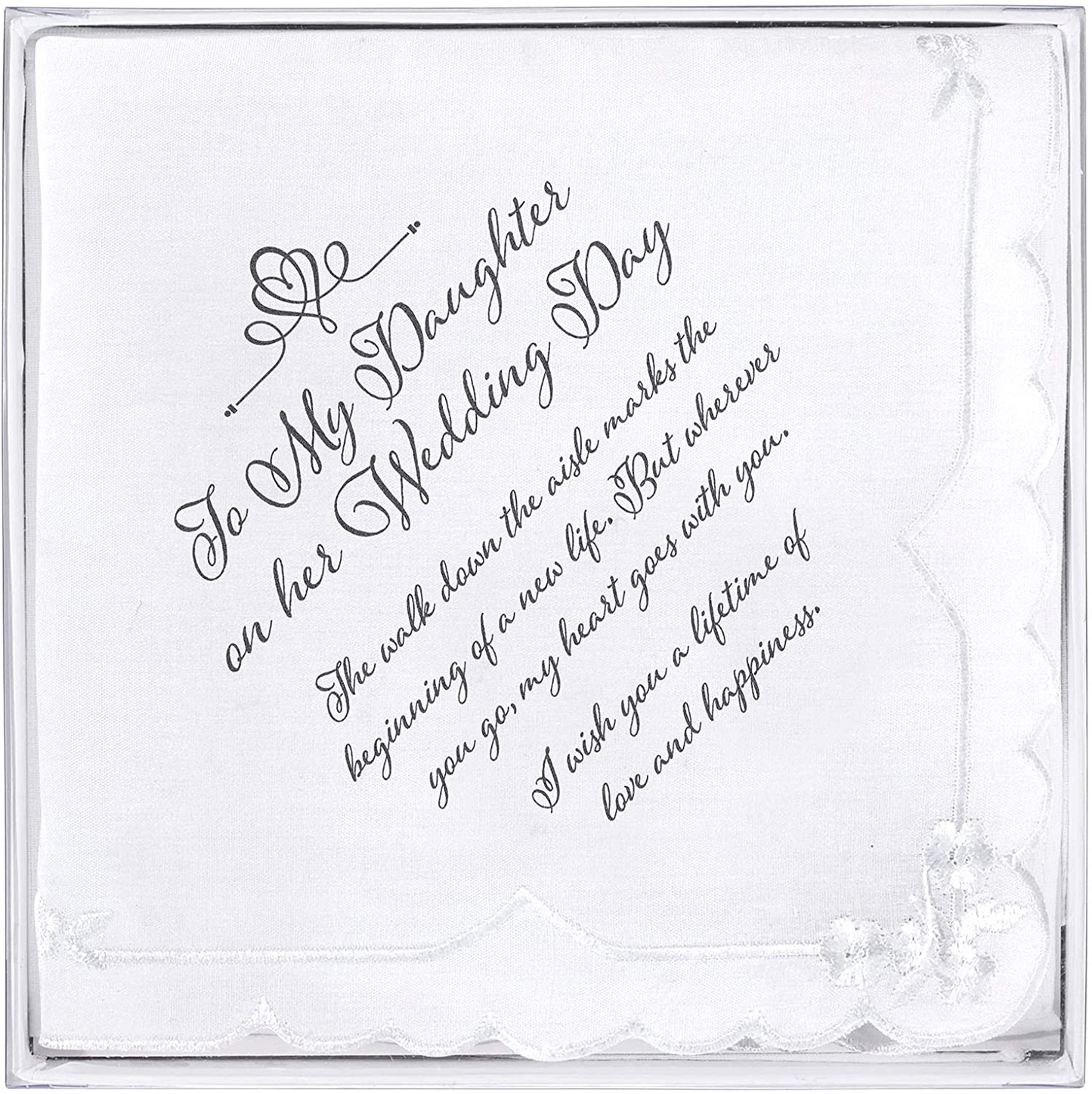 Lillian Rose Daughter Verse Wedding Gift Keepsake Hankie, 6.5", Multi-Colour