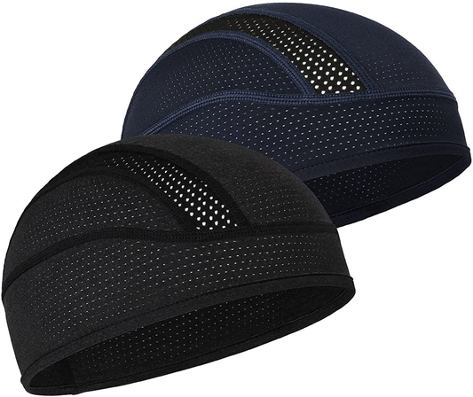 Skull Cap Helmet Liner Beanie, Cooling Mesh Cycling Running Hat for Men Women, Fits Under Helmets