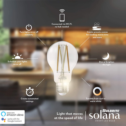 WiFi Connected Edison Filament LED Smart Light Bulbs