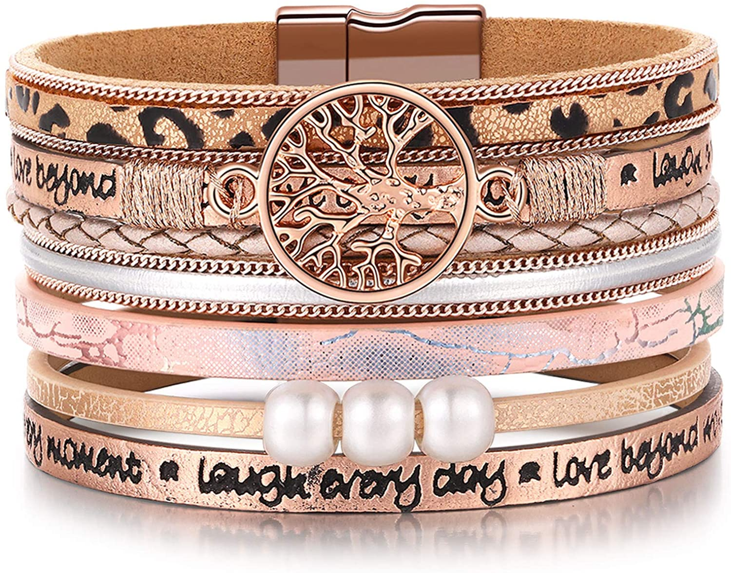 Inspirational Tree of Life Layer Leather Bracelet