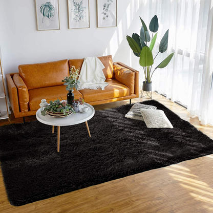 Merelax Soft Modern Indoor Large Shaggy Rug for Bedroom Livingroom Dorm Kids Room Home Decorative, Non-Slip Plush Fluffy Furry Fur Area Rugs Comfy Nursery Accent Floor Carpet 5x8 Feet, Brown