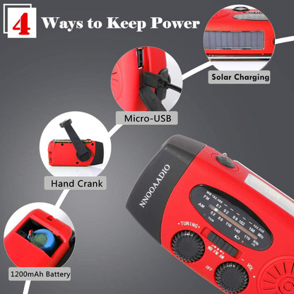 4 Way Rechargeable Emergency Hand Crank Survival Radio