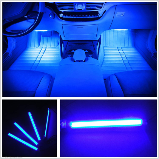 EJ's SUPER CAR Car LED Strip Light, 4pcs 36 LED Multi-Color Car Interior Lights Under Dash Lighting Waterproof Kit with Multi-Mode Change and Wireless Remote Control, Car Charger Included,DC 12V