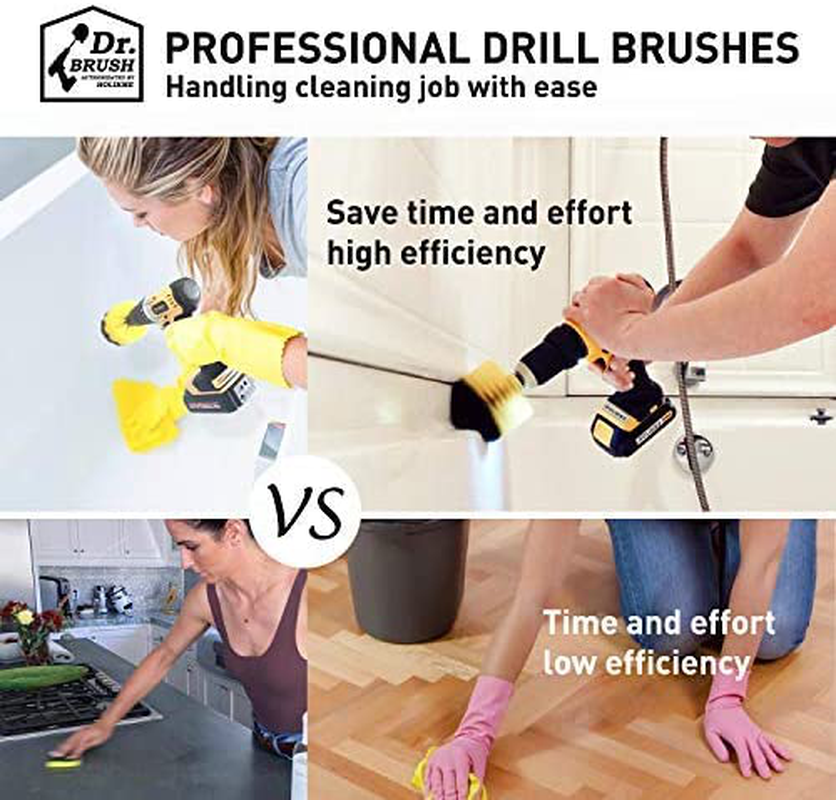 Holikme 20Piece Drill Brush Attachments Set, Scrub Pads & Sponge, Buffing Pads, Power Scrubber Brush with Extend Long Attachment, Car Polishing Pad Kit